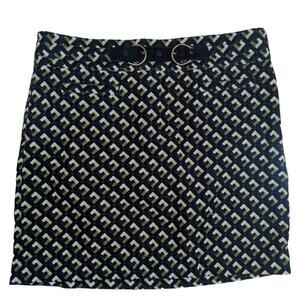 Loft belt buckle geometric corduroy skirt